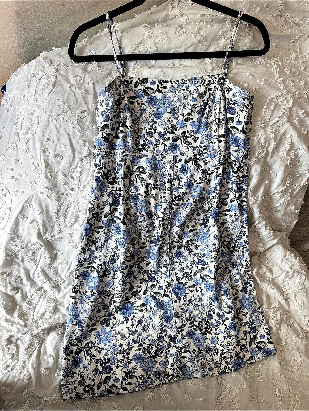 Wild Fable Floral Mini Dress Blue & White Medium